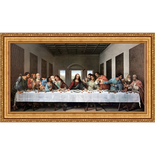 Leonardo da Vinci The Last Supper Framed Canvas Giclee Print 48"x27