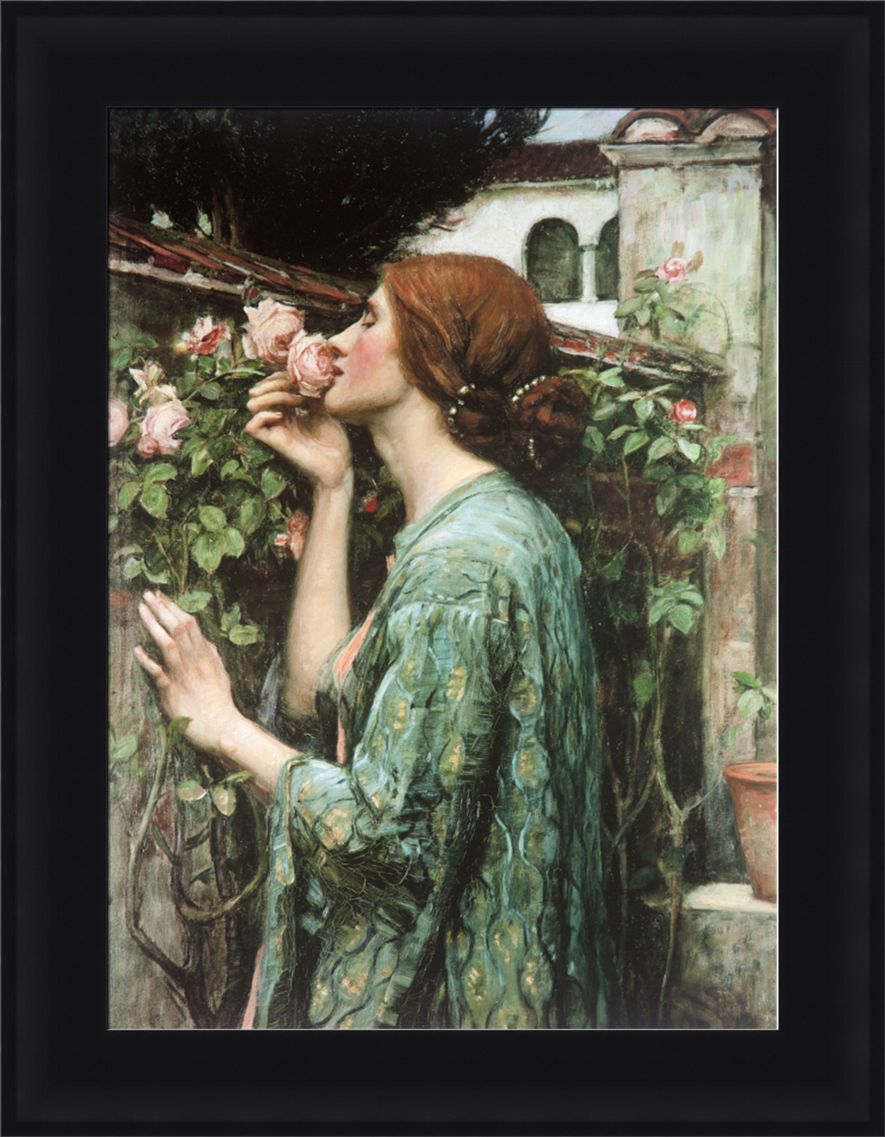 John William Waterhouse The Soul of the Rose Framed Canvas 21"x27" (V04