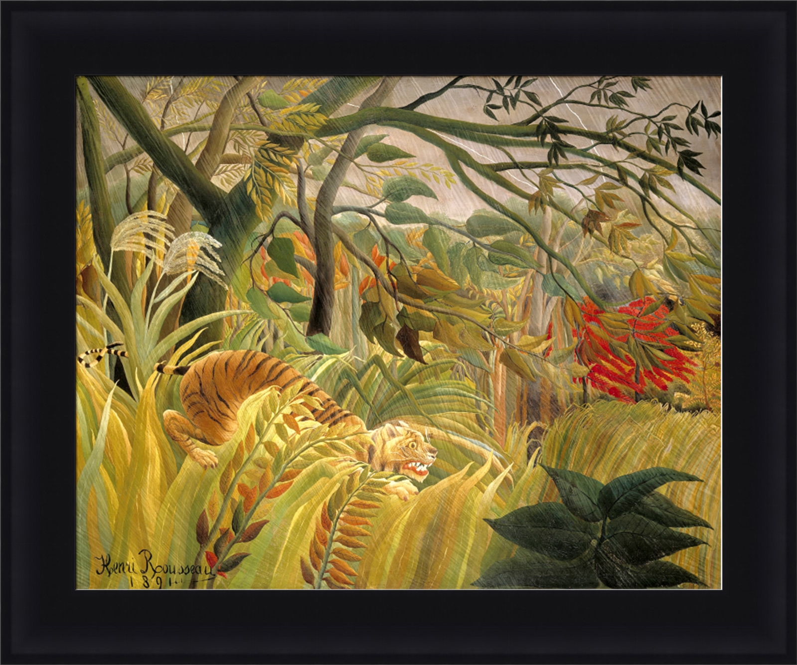 Henri Rousseau Tiger in a Tropical Storm (Surprised!) Framed 27"x22.5" (V0518) eBay