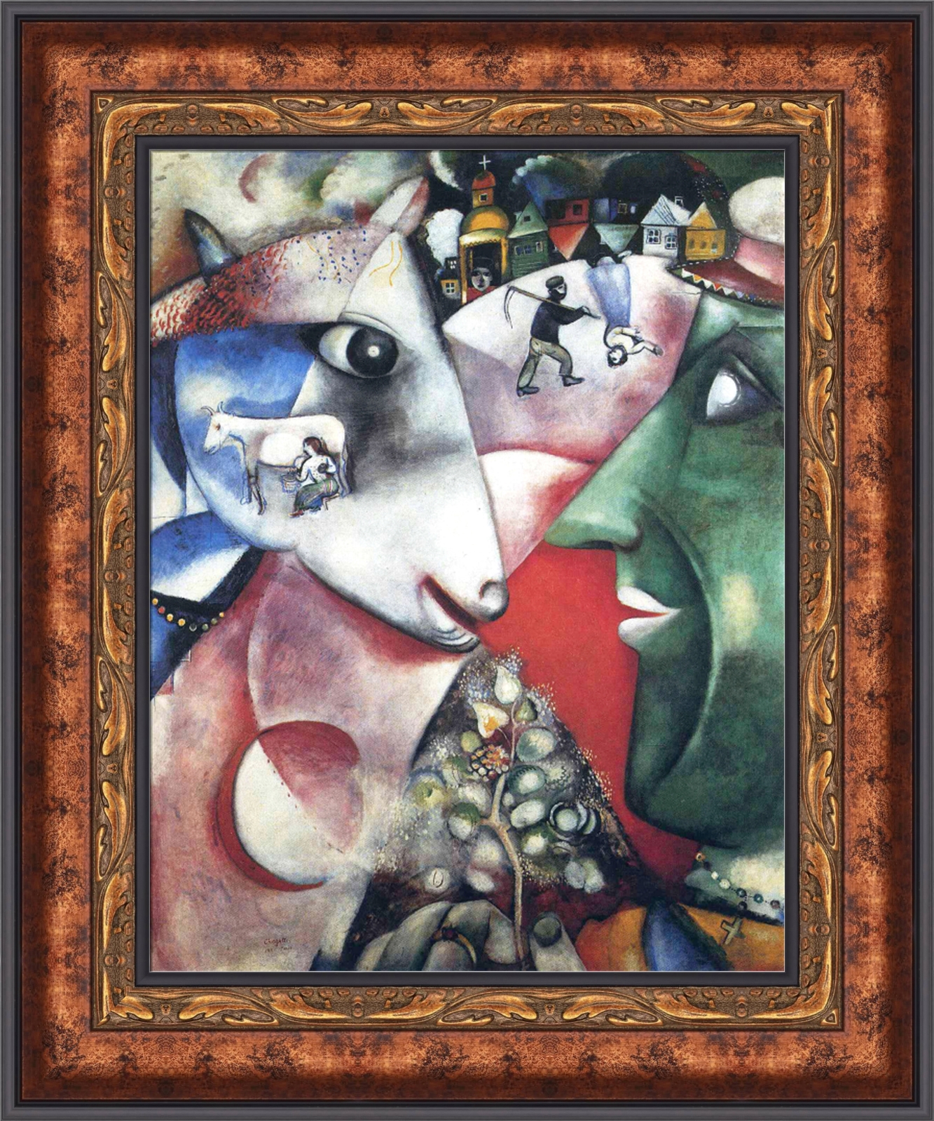 Marc Chagall I and the Village Poster Kunstdruck Bild 