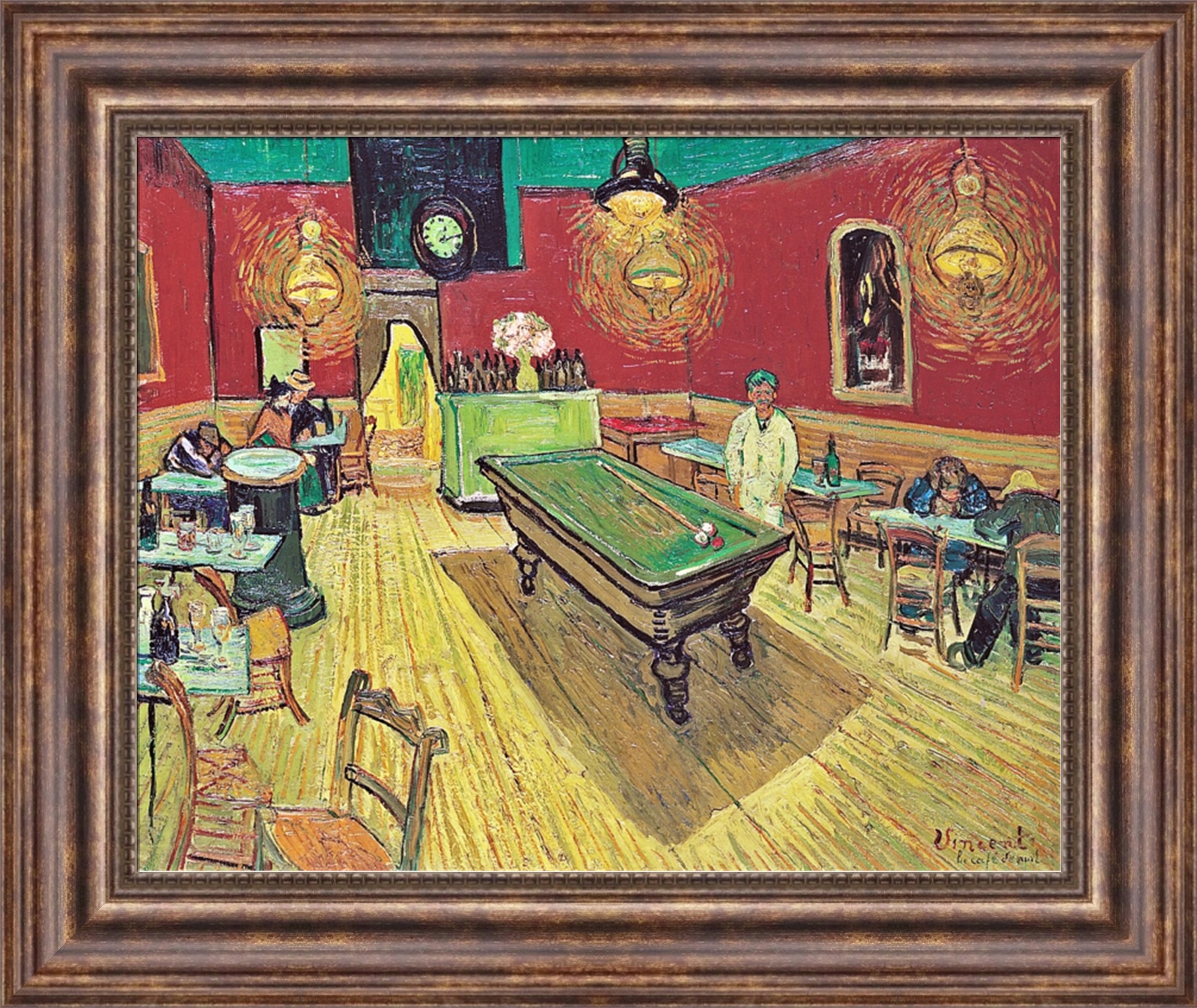 Vincent van Gogh The Night Cafe Framed Canvas Giclee Print 27"x22.5