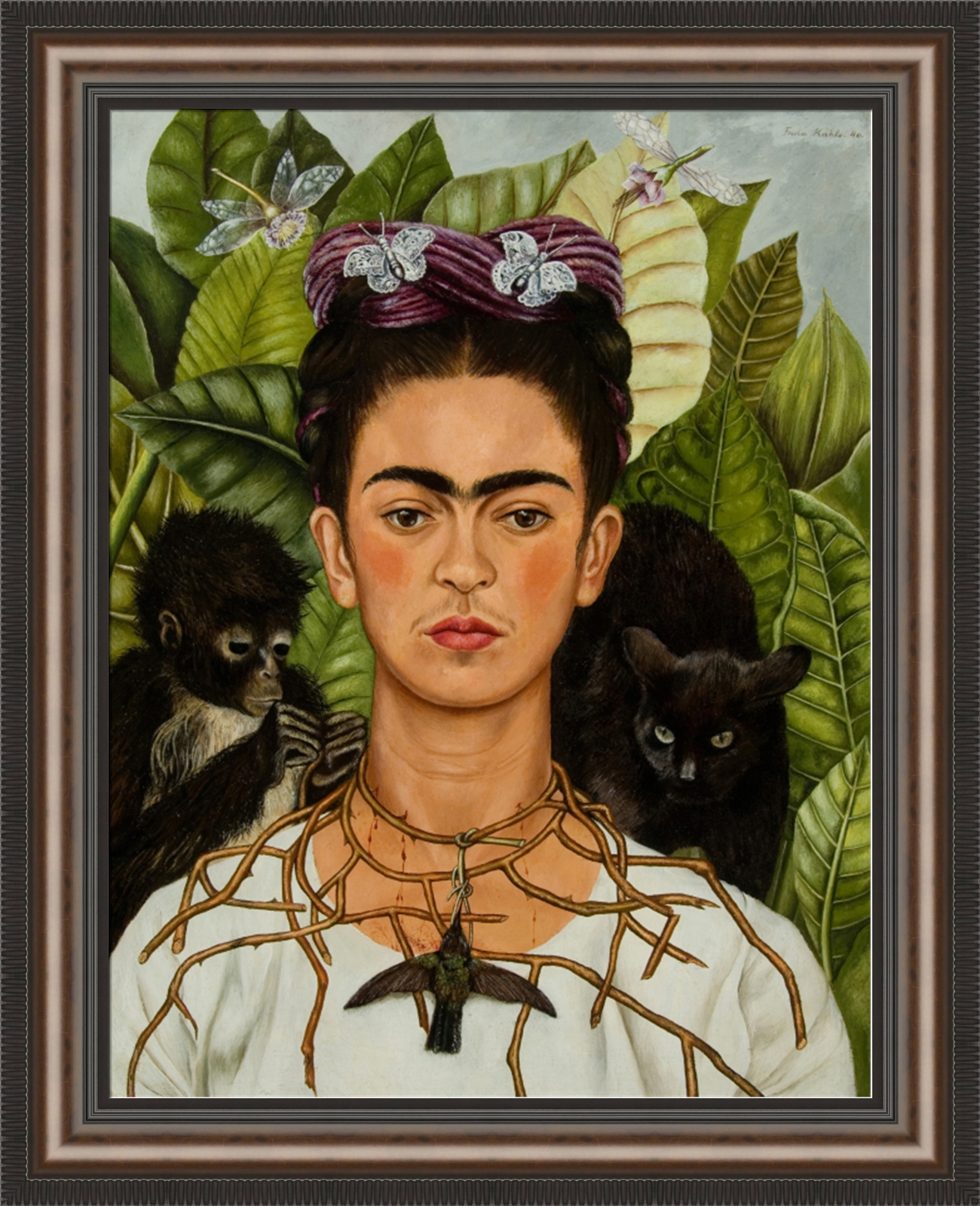 Frida Kahlo SelfPortrait with Thorn Necklace and Hummingbird 27"x33.5" (V1528) eBay
