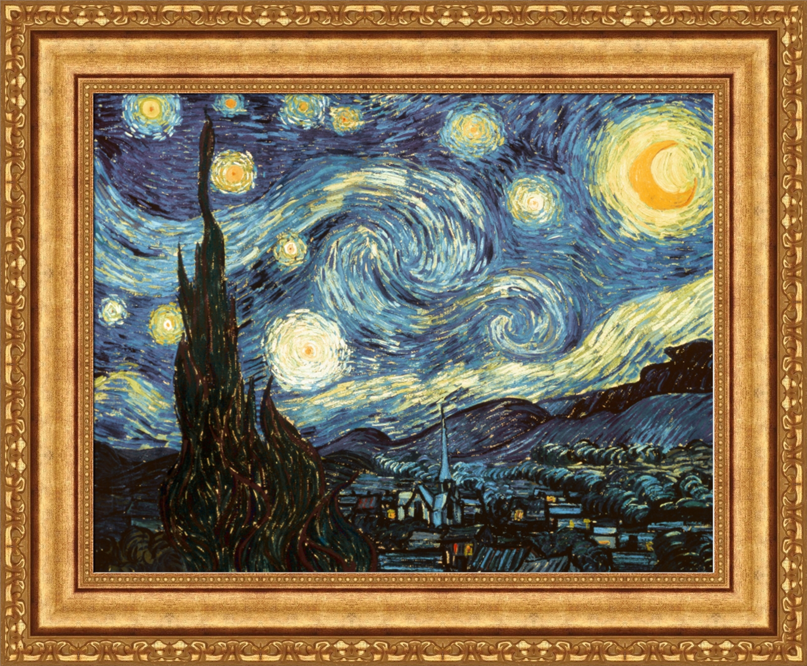 Vincent van Gogh The Starry Night Framed Canvas Giclee Print 27"x22